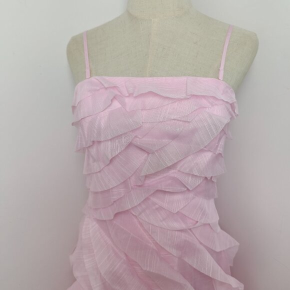 Aje Allaire Strapless Ruffled Shirred Faille Gown Chalk Pink - Picture 7 of 15